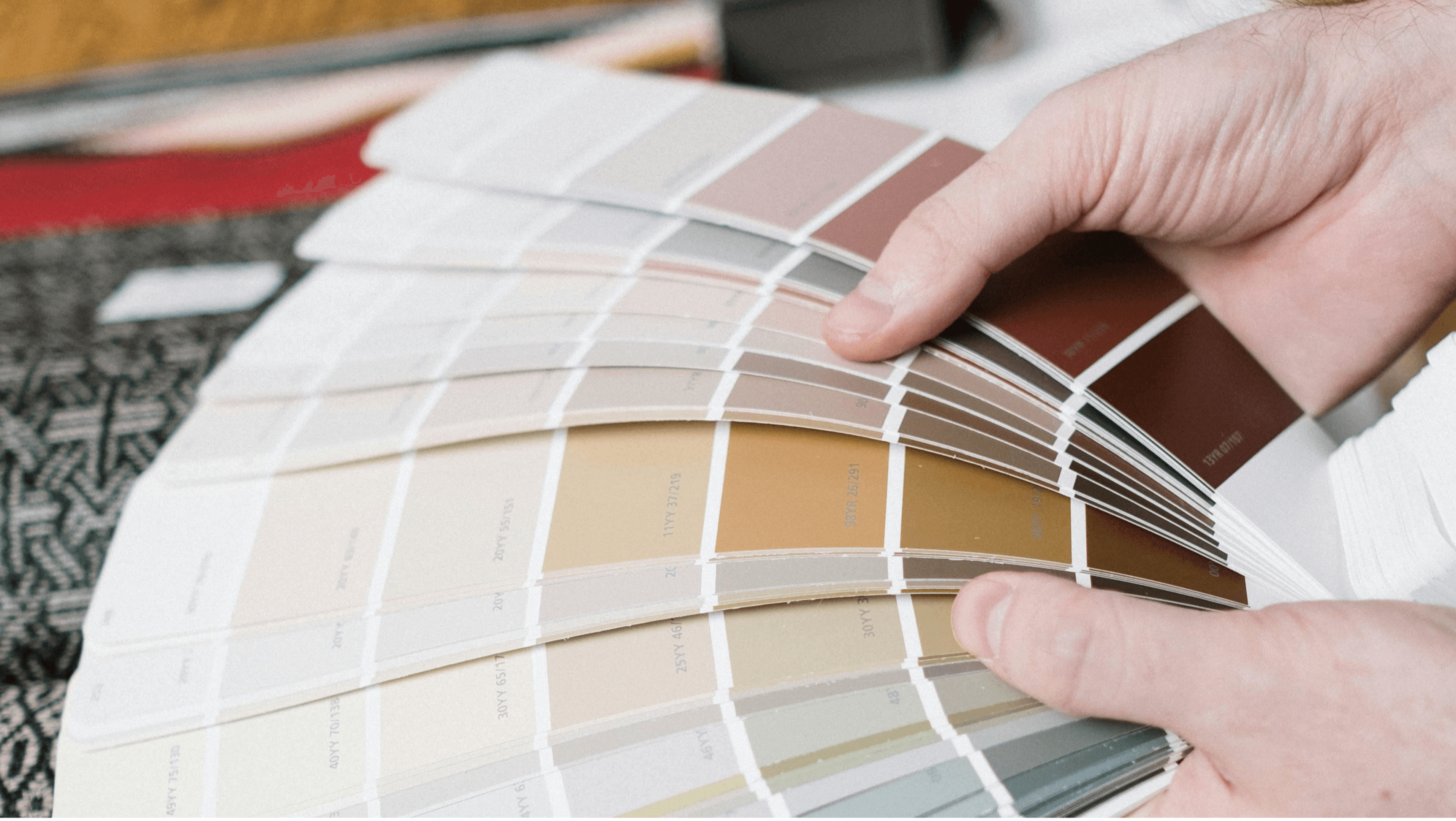 A colour palette swatch with earth tones.