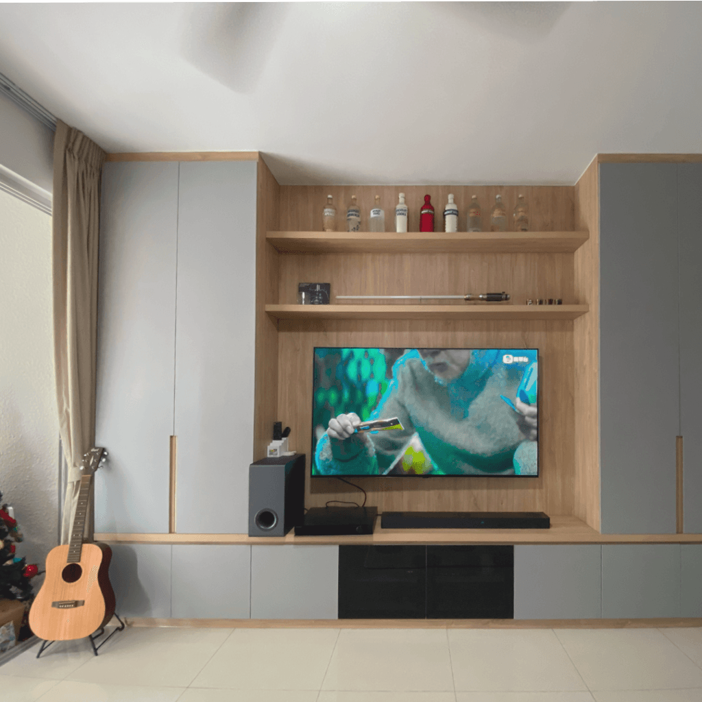 built-in wall storage for tv console 