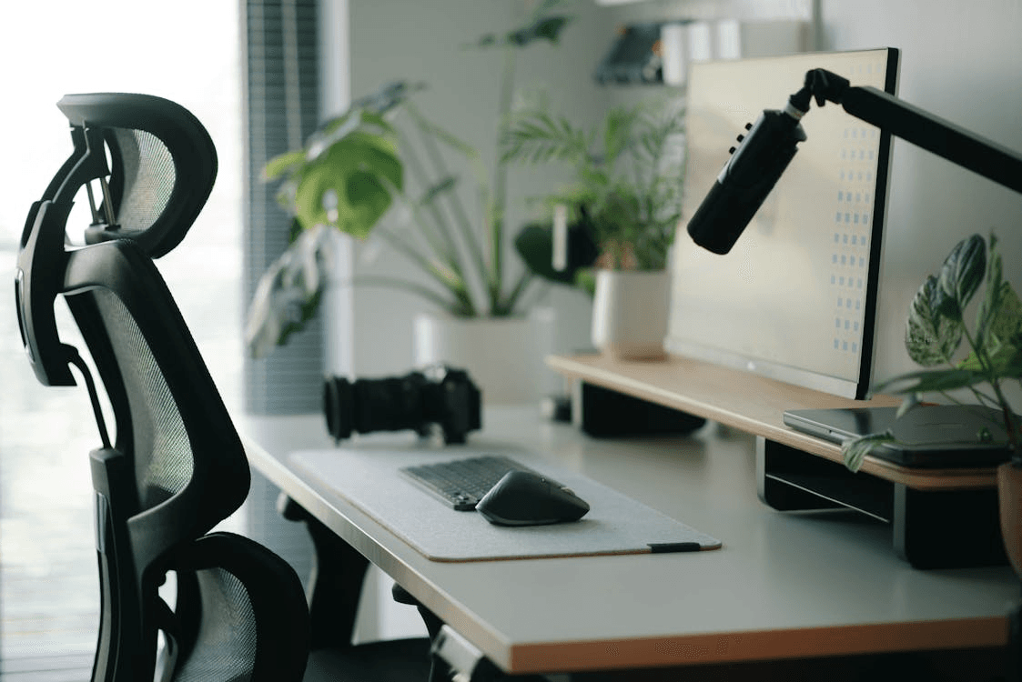 Implement ergonomics in the design of your home office.